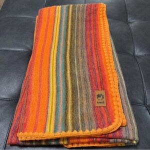 Alpakitas Colorful Stripe Alpaca Wool Blanket Throw Size Bed Blanket 85”x65”